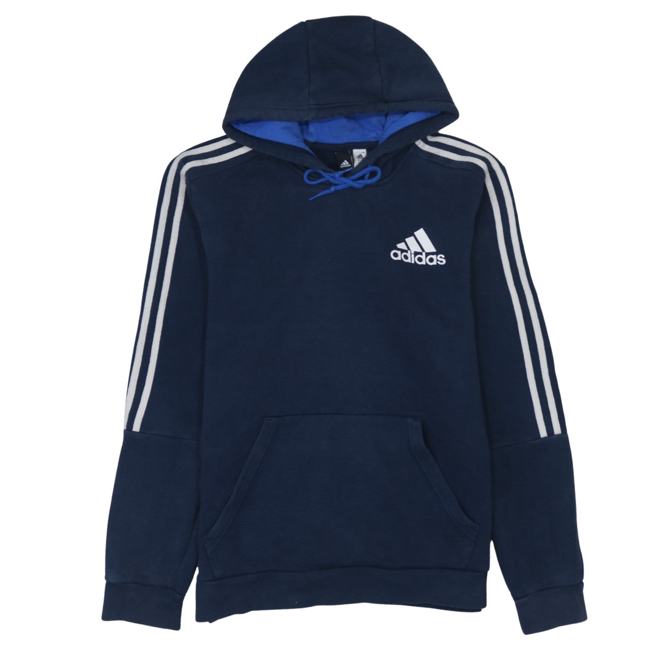 Adidas Men Blue Pullover Hoodie Medium Fleece Sportswear