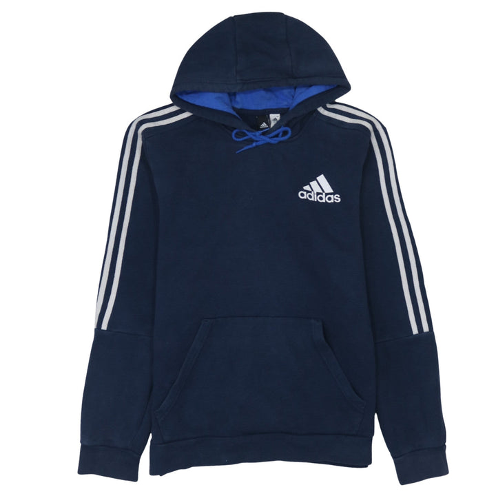 Adidas Men Blue Pullover Hoodie Medium Fleece Sportswear
