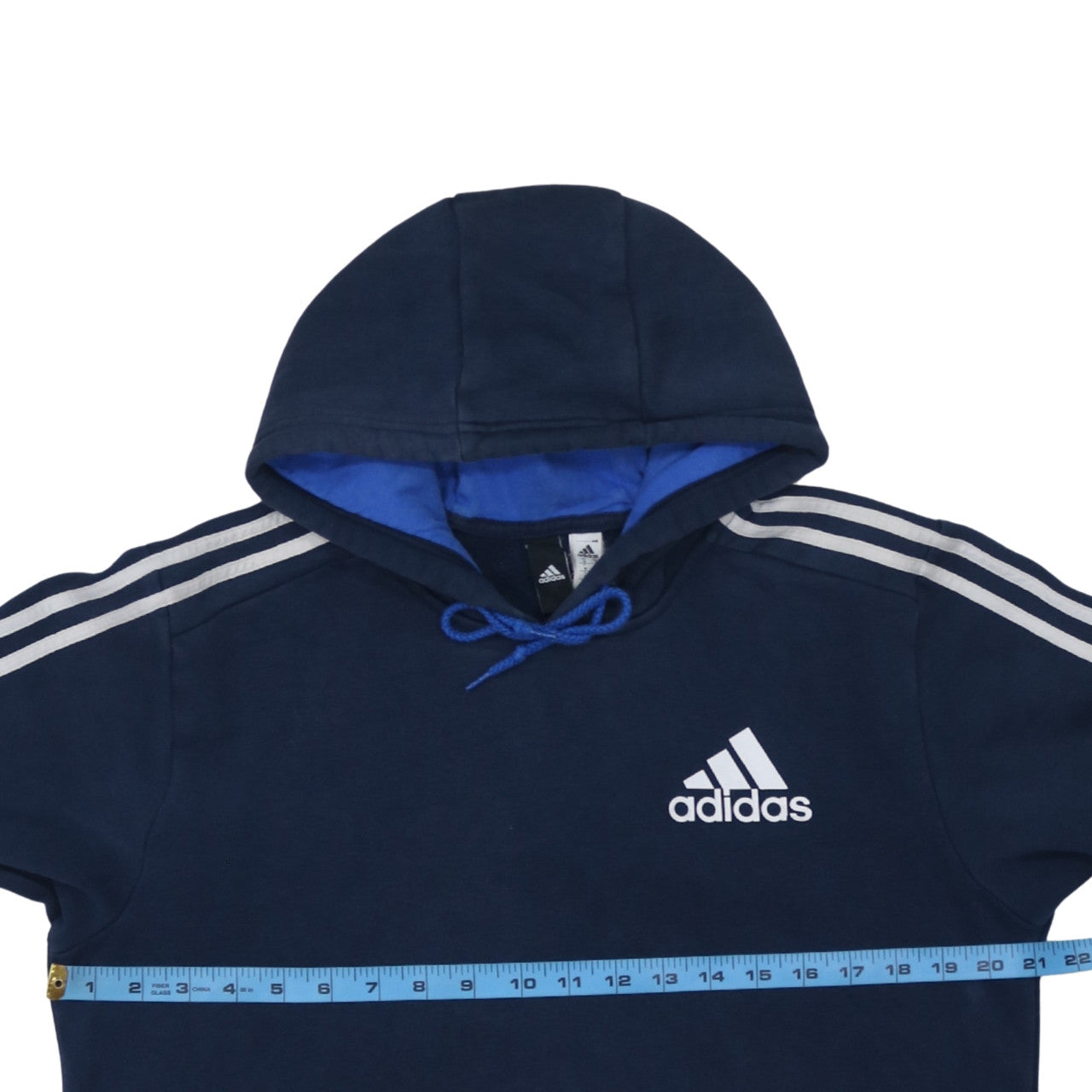 Adidas Men Blue Pullover Hoodie Medium Fleece Sportswear