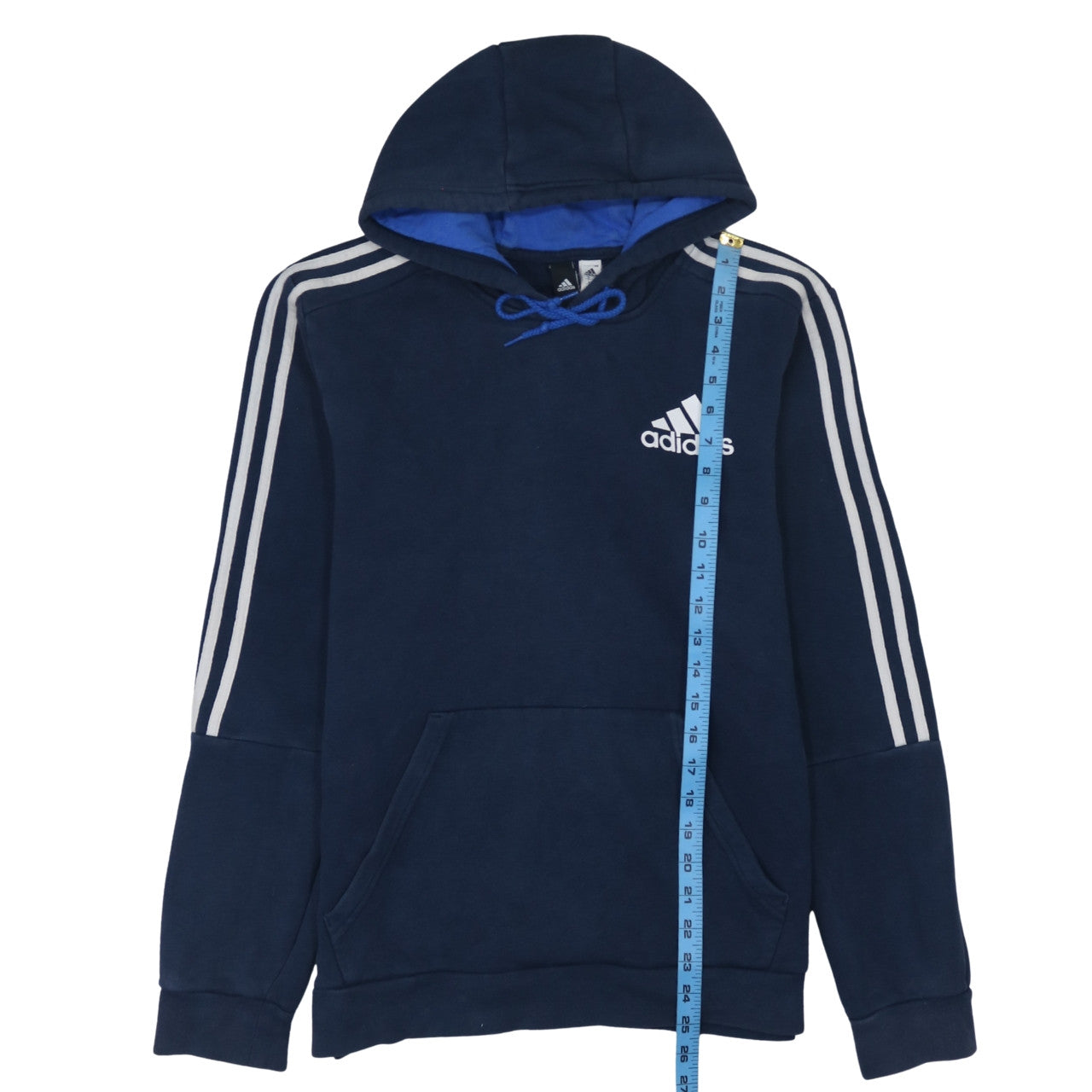 Adidas Men Blue Pullover Hoodie Medium Fleece Sportswear