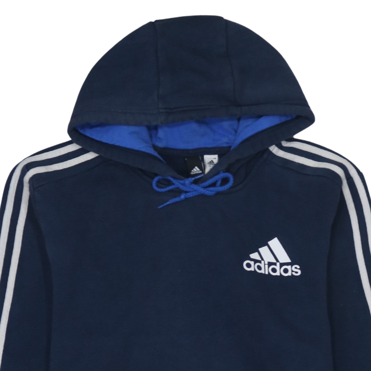 Adidas Men Blue Pullover Hoodie Medium Fleece Sportswear