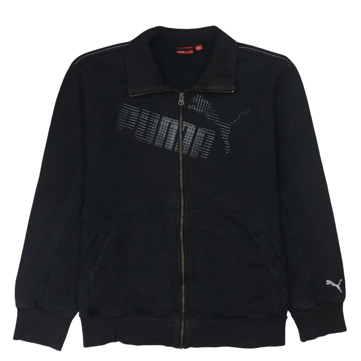 Puma Men's Black XL Full Zip Collared Sweatshirt with Logo