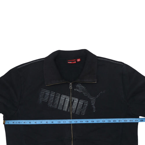 Puma Men's Black XL Full Zip Collared Sweatshirt with Logo