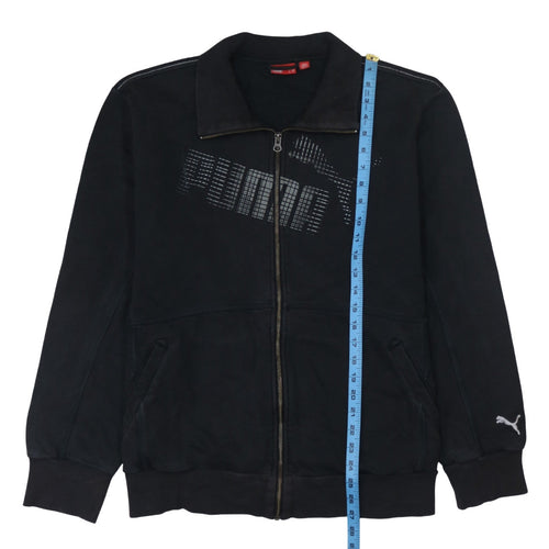 Puma Men's Black XL Full Zip Collared Sweatshirt with Logo