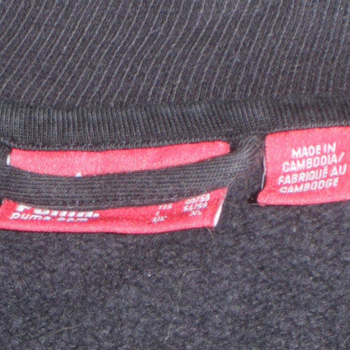 Puma Men's Black XL Full Zip Collared Sweatshirt with Logo