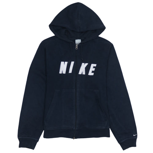 Nike Women's Navy Full Zip Hoodie Size XL 16/18 Fleece Lined Casual