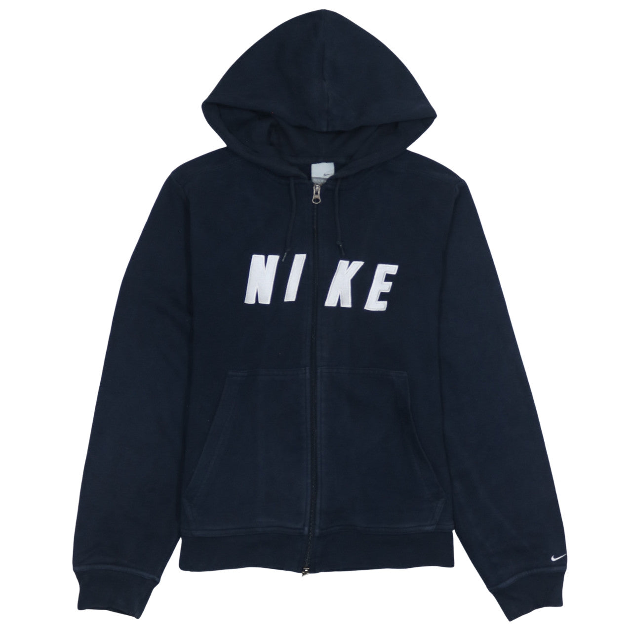 Nike Women's Navy Full Zip Hoodie Size XL 16/18 Fleece Lined Casual