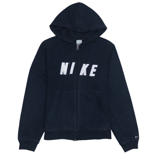 Nike Women's Navy Full Zip Hoodie Size XL 16/18 Fleece Lined Casual