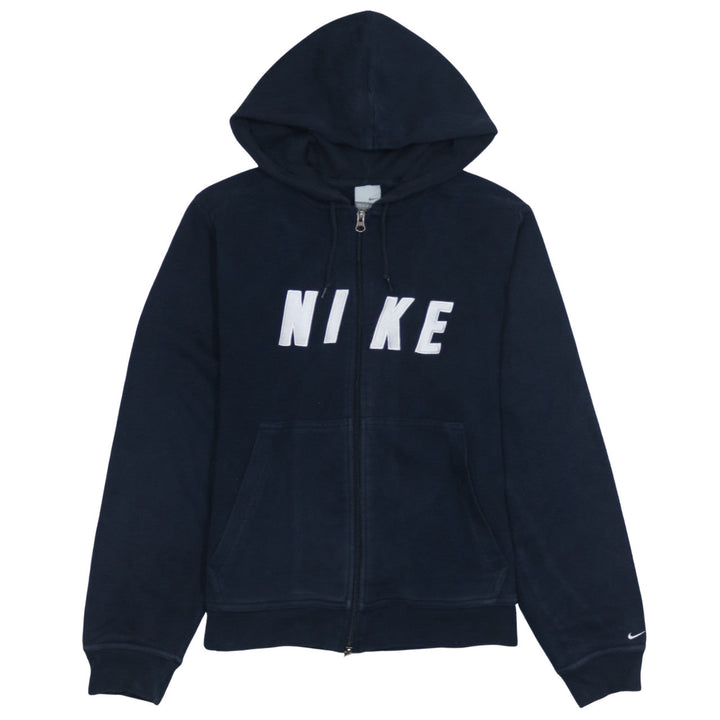 Nike Women's Navy Full Zip Hoodie Size XL 16/18 Fleece Lined Casual