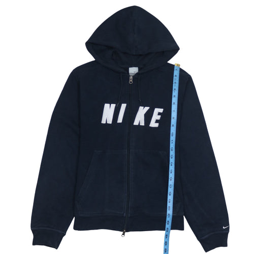 Nike Women's Navy Full Zip Hoodie Size XL 16/18 Fleece Lined Casual