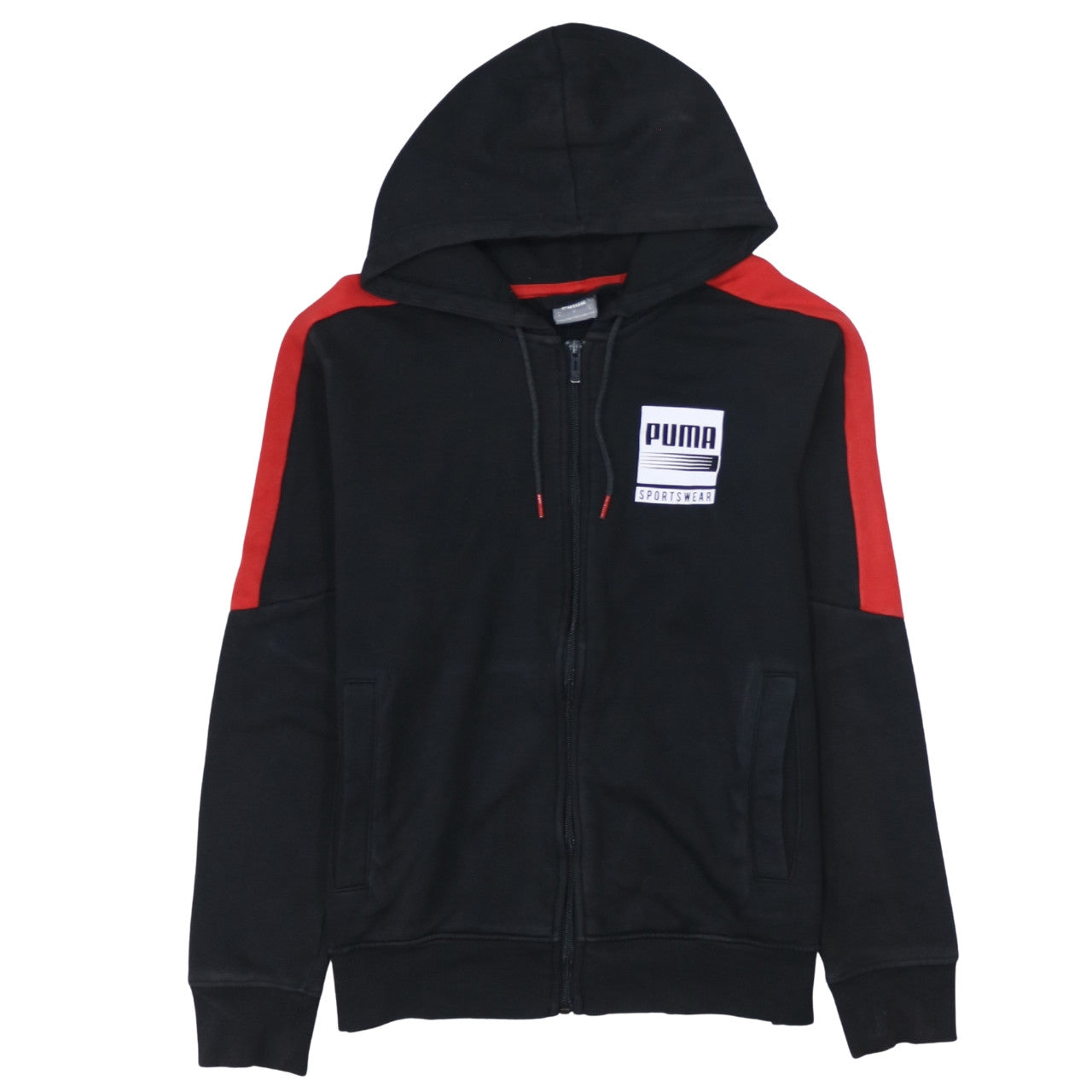 Puma Men's Black Full Zip Hoodie Size S Sportswear Logo Fleece