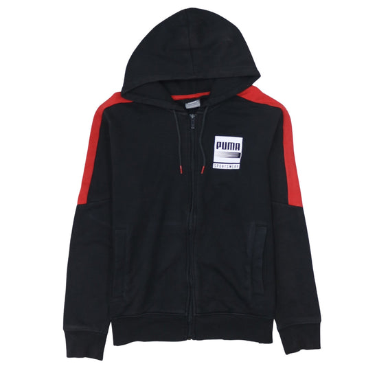 Puma Men's Black Full Zip Hoodie Size S Sportswear Logo Fleece