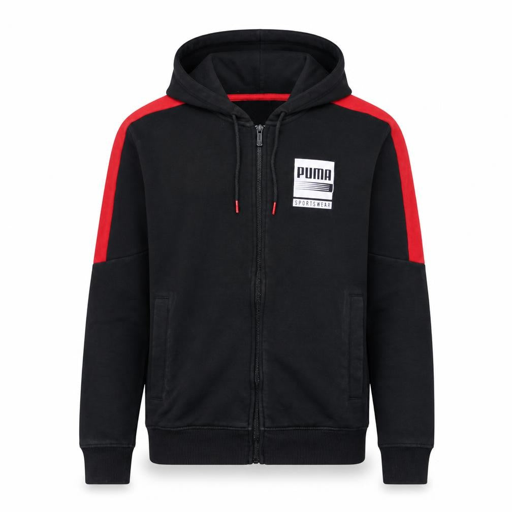 Puma Men's Black Full Zip Hoodie Size S Sportswear Logo Fleece