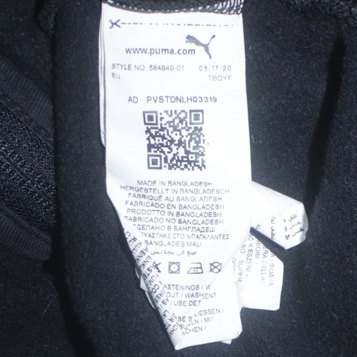 Puma Men's Black Full Zip Hoodie Size S Sportswear Logo Fleece