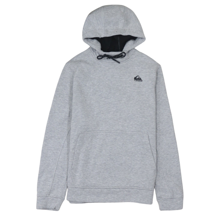 Quiksilver Mens Grey Pullover Hoodie Medium Fleece Logo Sweatshirt