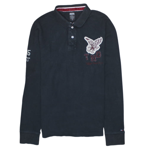Tommy Hilfiger Men's Black Long Sleeve Polo Shirt Size M