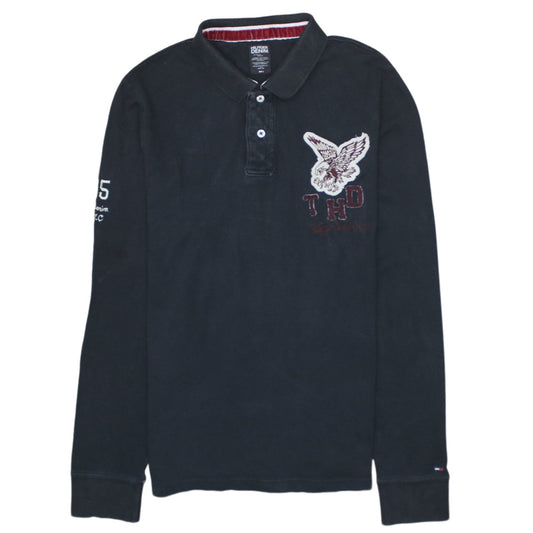 Tommy Hilfiger Men's Black Long Sleeve Polo Shirt Size M