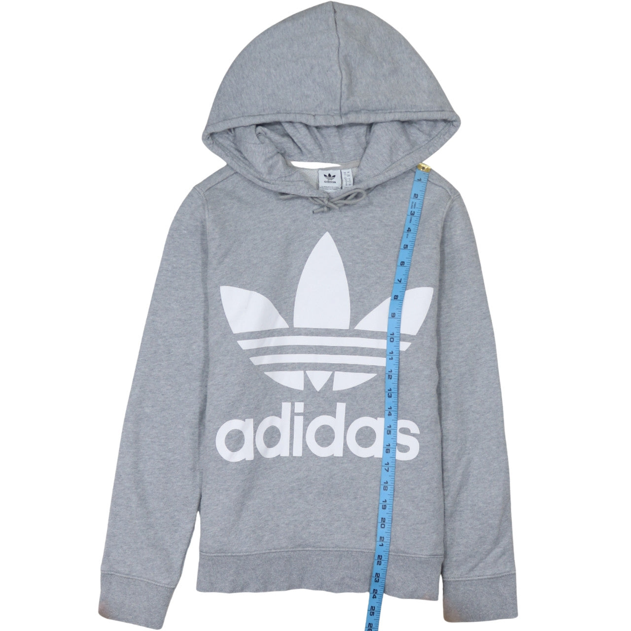Adidas Womens Grey Hooded Pullover Hoodie UK 12