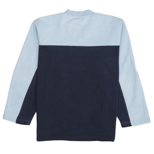Adidas Boys Blue Colourblock V-Neck Pullover Sweatshirt Size 13-14 Years