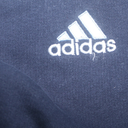 Adidas Boys Blue Colourblock V-Neck Pullover Sweatshirt Size 13-14 Years