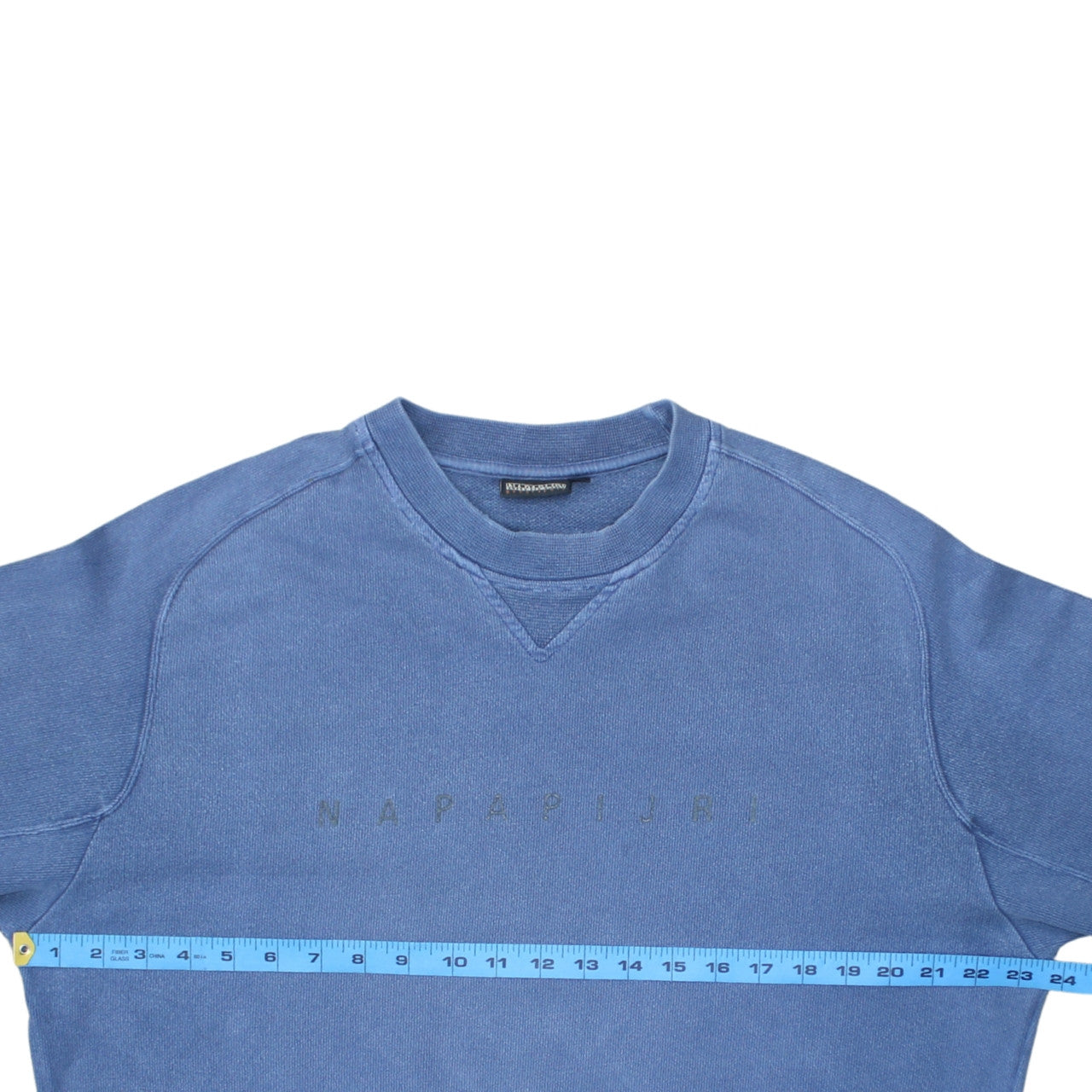 Napapijri Men's Blue Crew Neck Logo Sweatshirt Size L
