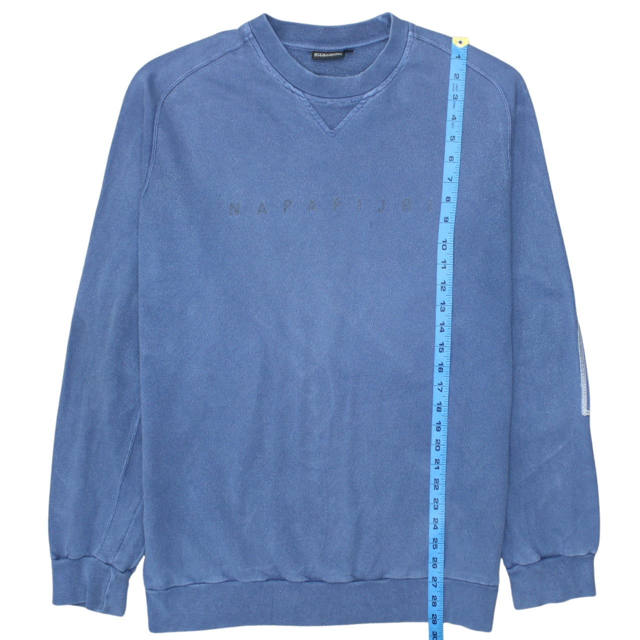 Napapijri Men's Blue Crew Neck Logo Sweatshirt Size L