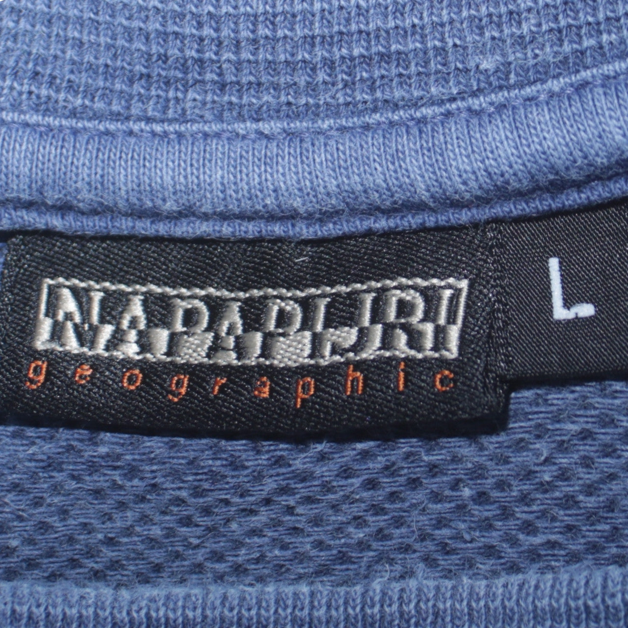 Napapijri Men's Blue Crew Neck Logo Sweatshirt Size L