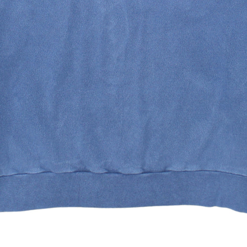 Napapijri Men's Blue Crew Neck Logo Sweatshirt Size L