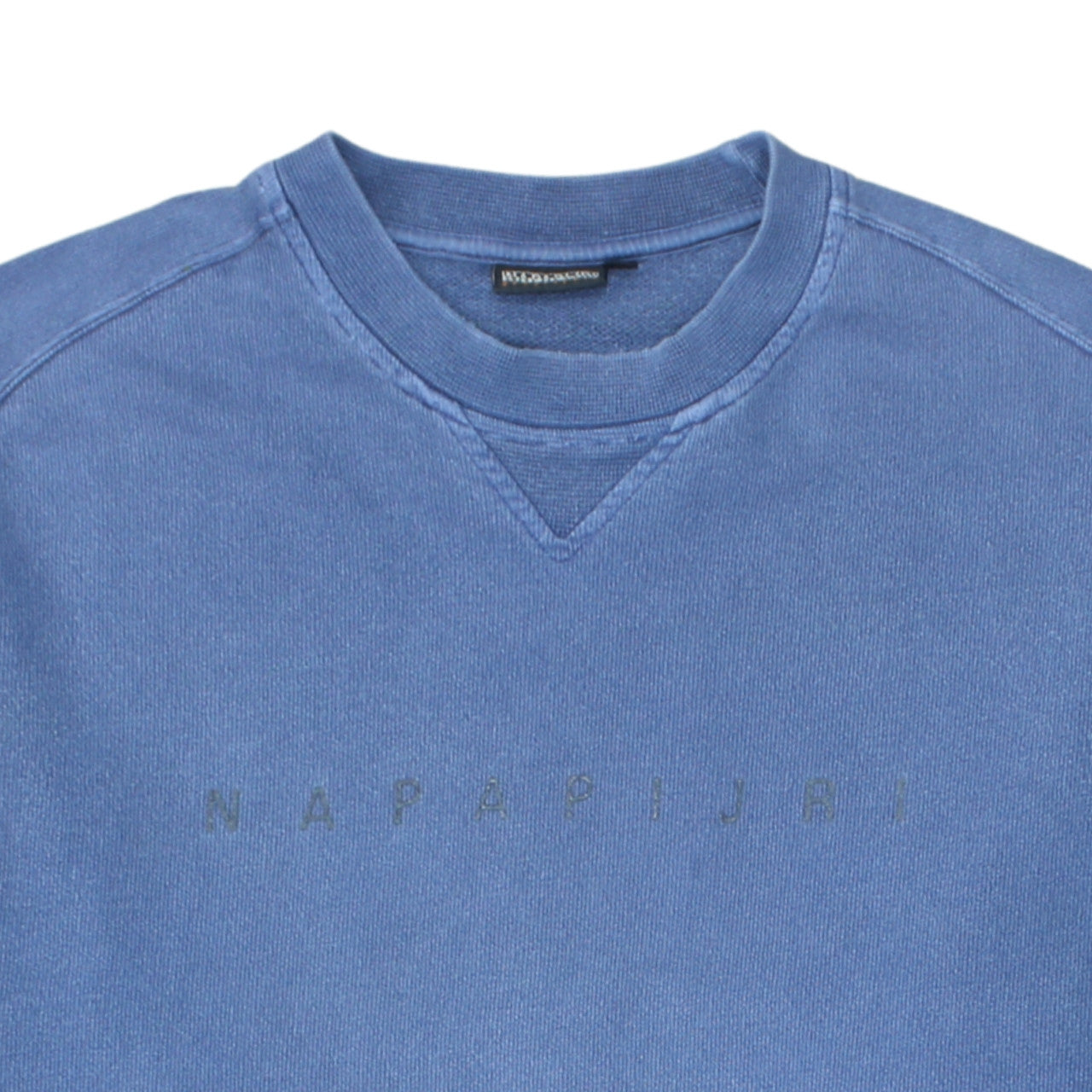 Napapijri Men's Blue Crew Neck Logo Sweatshirt Size L