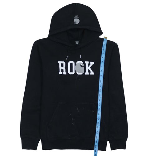 Carhartt Men’s Black Rock Pullover Hoodie Medium Graphic Fleece