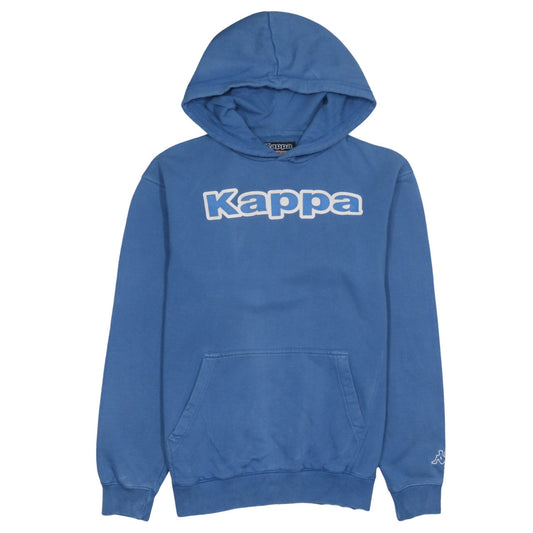 Kappa Men's Blue Pullover Hoodie Large Regular Fit Logo Sportswear