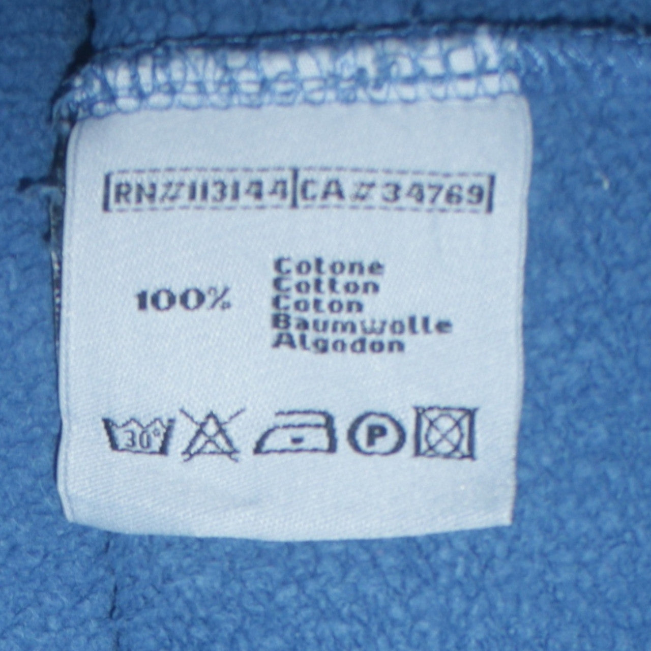 Kappa Men's Blue Pullover Hoodie Large Regular Fit Logo Sportswear