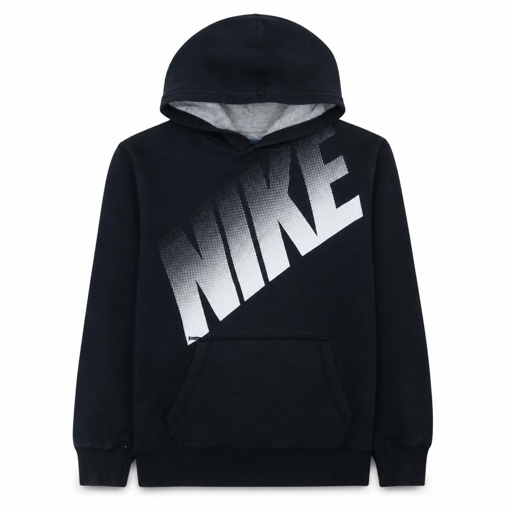 Nike Boys Black XL Pullover Hoodie with Large Logo Print 13-15 Years