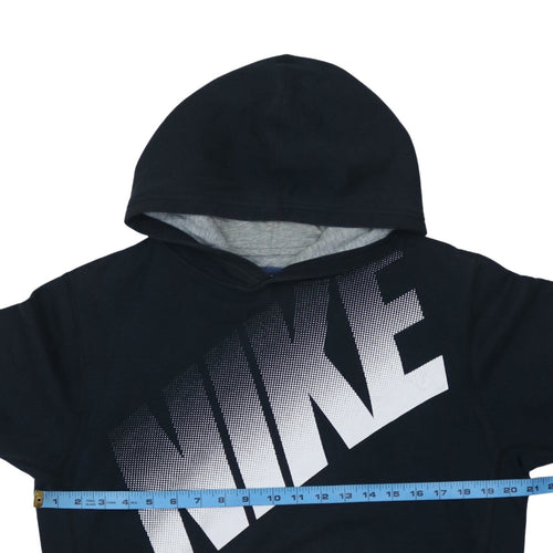 Nike Boys Black XL Pullover Hoodie with Large Logo Print 13-15 Years
