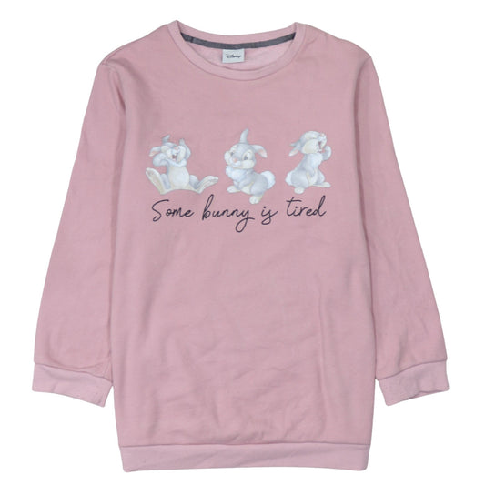 Disney Women Pink Thumper Sweatshirt UK 8 Pullover Crew Neck