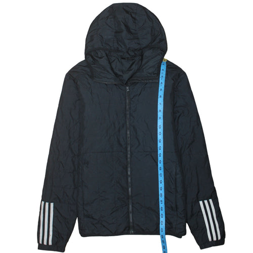 adidas Men’s Black Windbreaker Hooded Jacket Size S