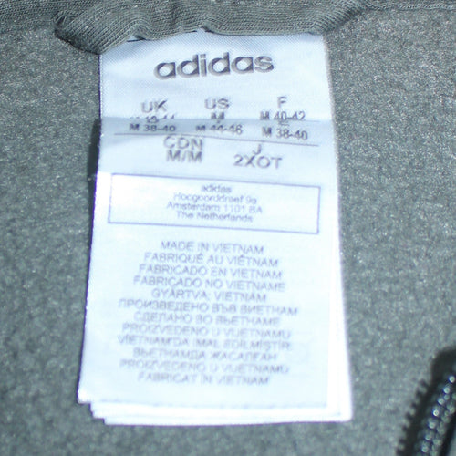Adidas Women Black Full Zip Hoodie Size M Hooded Fleece Lined Sweatshirt