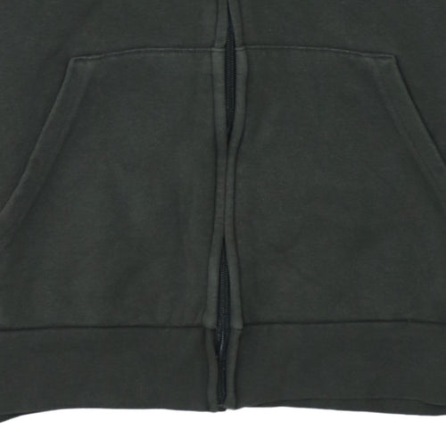 Adidas Women Black Full Zip Hoodie Size M Hooded Fleece Lined Sweatshirt