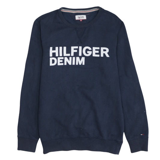 Hilfiger Denim Men's Blue Crew Neck Logo Sweatshirt Size S