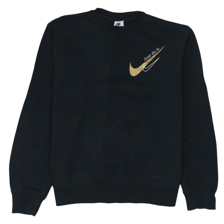 Nike Men's Black Gold Logo Pullover Sweatshirt M