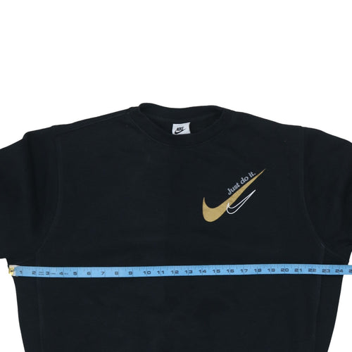 Nike Men's Black Gold Logo Pullover Sweatshirt M