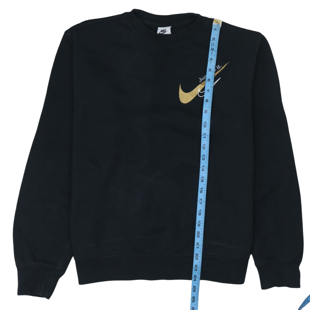 Nike Men's Black Gold Logo Pullover Sweatshirt M