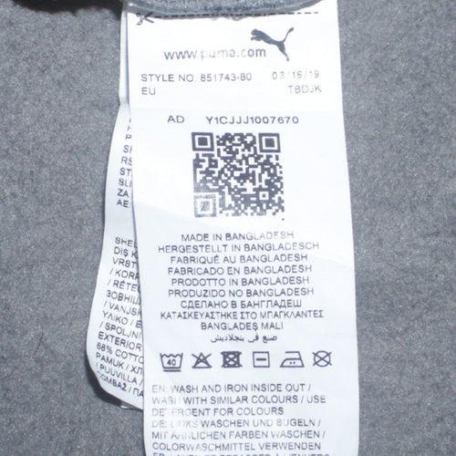 Puma Mens Grey Pullover Hoodie Small Regular Fit Sports Style