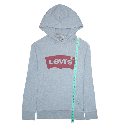Levi's Men's Grey Pullover Hoodie S Logo Graphic Sweatshirt