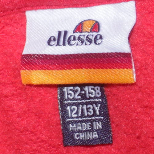 Ellesse Boys Red Blue Colourblock 12-13 Years Half Zip Hoodie Cotton Blend