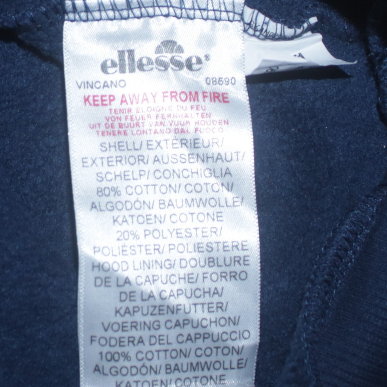 Ellesse Boys Red Blue Colourblock 12-13 Years Half Zip Hoodie Cotton Blend