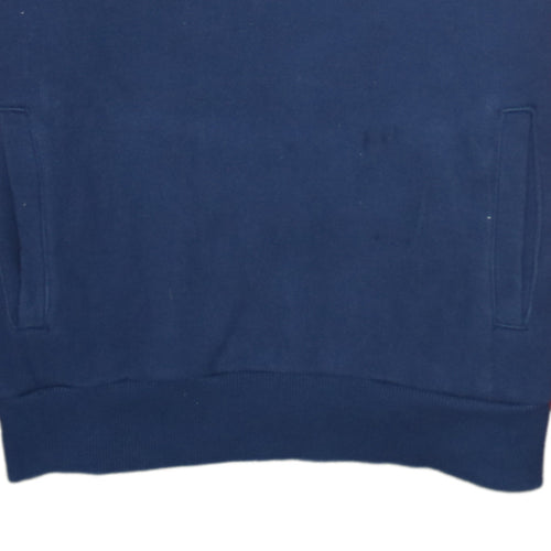 Ellesse Boys Red Blue Colourblock 12-13 Years Half Zip Hoodie Cotton Blend