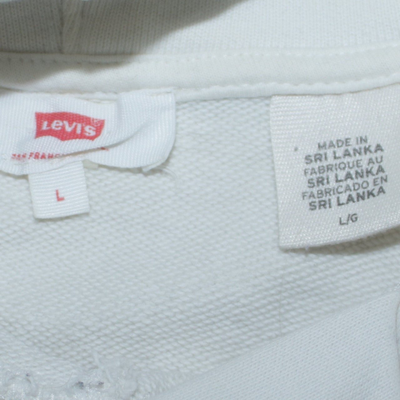 Levi's Men's White Logo Pullover Hoodie Size L