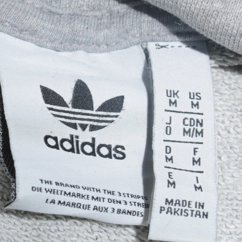 Adidas Men's Grey Pullover Hoodie Size M Regular Fit Sportswear