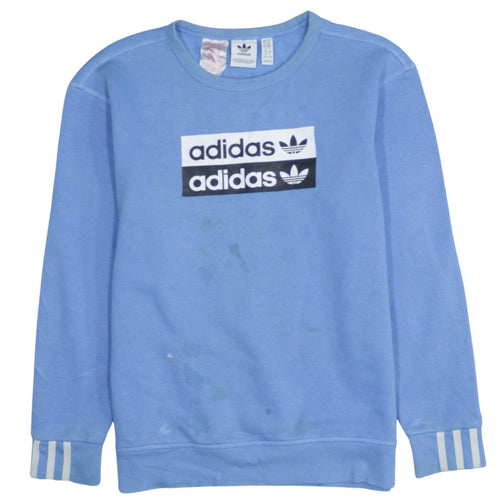 Adidas Boys Blue Crew Neck Pullover Sweatshirt Size 11-12 Years